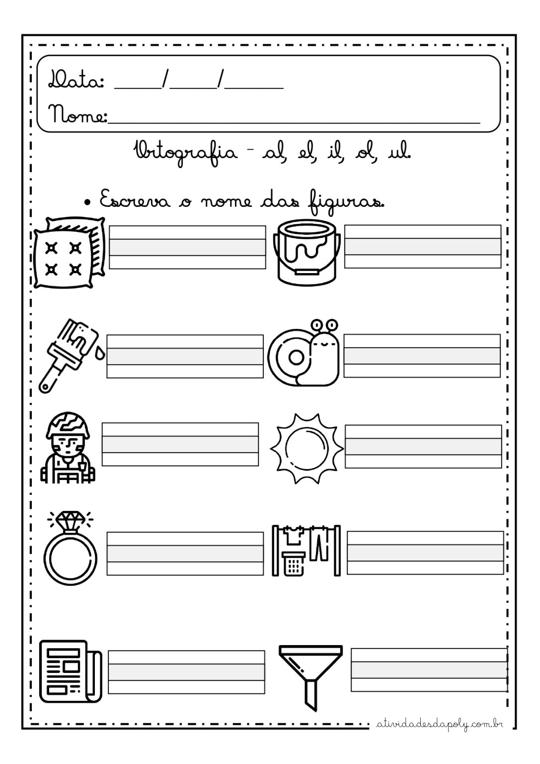 ORTOGRAFIA AL EL IL OL UL