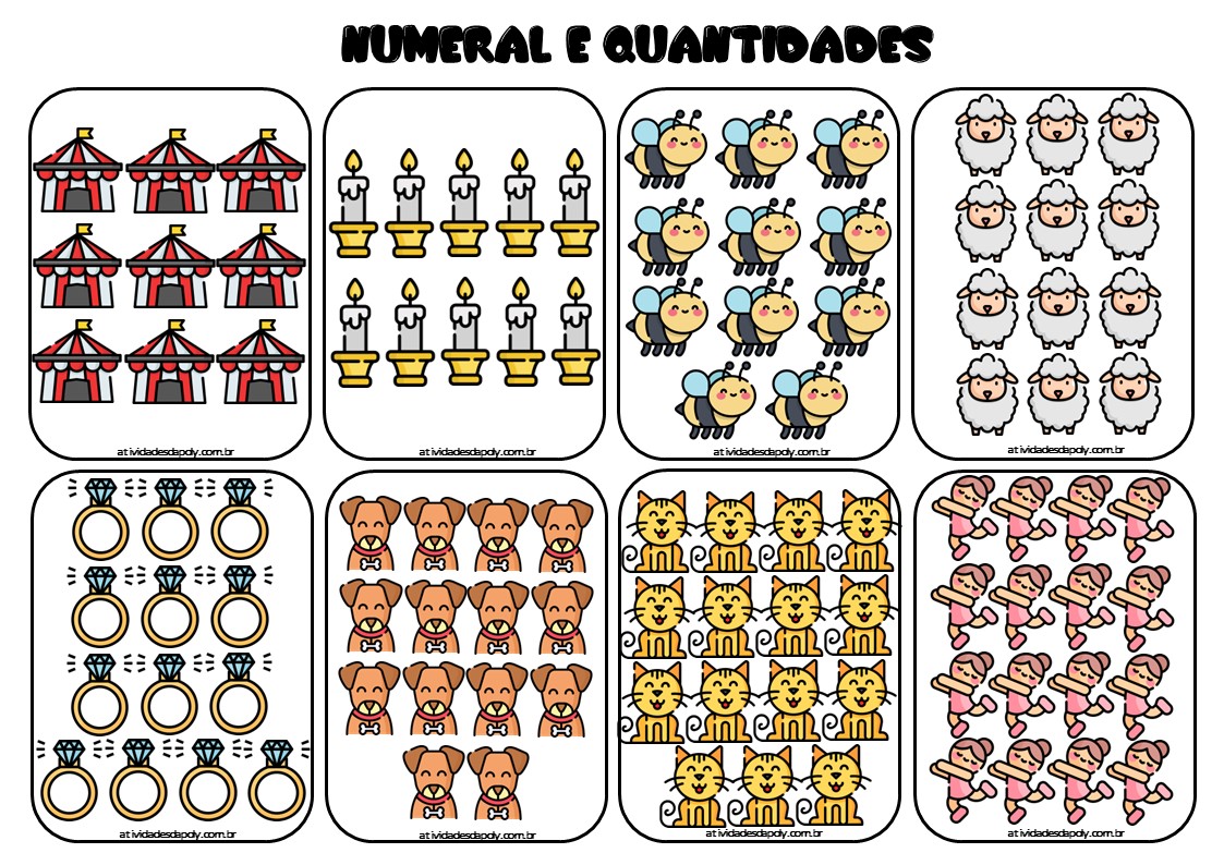 PAREAMENTO NUMERAIS E QUANTIDADES - DO 1 AO 20