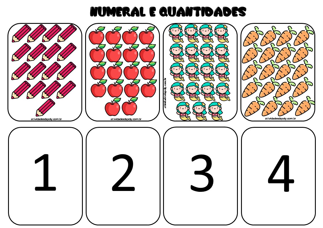 Pareamento Números e Quantidade  Jogo Pedagógico com 20 cartas