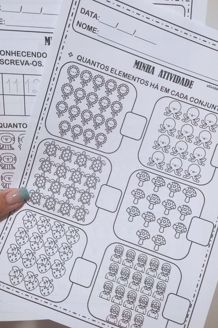 ATIVIDADES NUMERAIS E QUANTIDADES DE 10 A 19