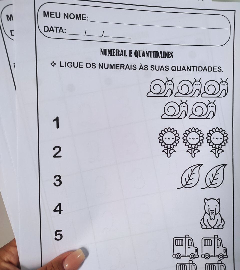 ATIVIDADES números quantidades e percepção visual